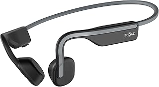 SHOKZ OpenMove - спортивные Bluetooth-наушники открытого типа, с костной проводимостью, влагозащитные, для бега и тренировок, с набором наклеек, серые.