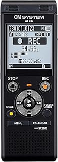 Цифровой диктофон Olympus WS-883, запись в линейных форматах PCM/MP3, зарядка аккумулятора через USB-A, стереомикрофоны, фильтр низких частот и встроенная память 8 ГБ (черный).