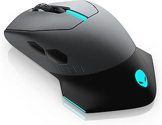 Игровая мышь Alienware AW610M (проводная/беспроводная) — оптический сенсор 16000 DPI, перезаряжаемая батарея на 350 часов, 7 кнопок, 3-зонная RGB-подсветка AlienFX 16,8 м, эргономичный дизайн — Dark Side of the Moon