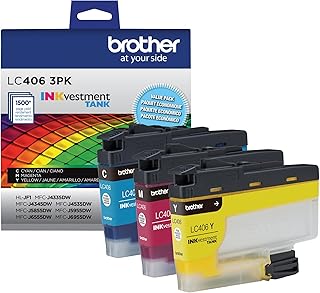 Набор из 3 стандартных картриджей Brother LC4063PK: голубой, пурпурный и желтый.