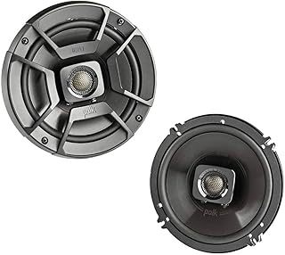 Polk Audio DB652 DB+ Series 6,5-дюймовый коаксиальный динамик для автомобилей и морской техники, 2-полосный, частотный диапазон 40-22 кГц, полипропиленовый диффузор низкочастотного динамика и 3/4-дюймовый твитер с шелковым куполом, черный.