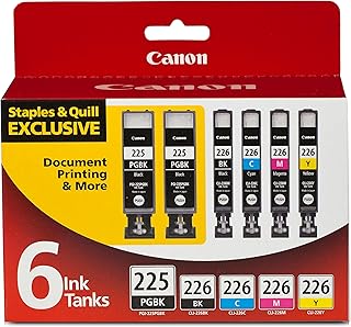 Оригинальный шестицветный набор принтеров Canon PGI-225/CLI-226, совместимый с принтерами iP4820, iP4920, iX6520, MG5120, MG5220, MG5320, MG6120, MG6220, MG8120, MG8220, MX712, MX882 и MX892.