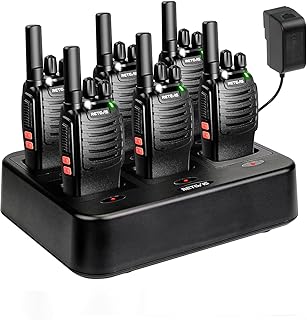 Комплект из 6 раций Retevis H-777 для взрослых, с большим радиусом действия, перезаряжаемые, с 6-позиционным многофункциональным зарядным устройством, портативные деловые рации с фонариком.
