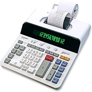 Калькулятор Sharp с 12-разрядным экраном и возможностью печати 10-разрядных символов, термопринтер 8,0 л/с, не требует чернил, полноразмерная клавиатура, удобная загрузка бумаги (ELT3301)