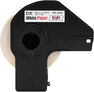 Оригинальные сменные этикетки Brother DK-22513PK непрерывной длины, черно-красные этикетки на белой бумажной ленте, разработанные с учетом высоких стандартов качества, 2,4 дюйма x 50 футов, (3 рулона в коробке) (DK22513PK)