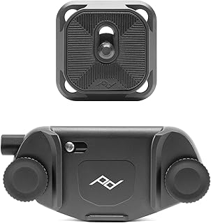Крепление для фотоаппарата Peak Design Capture Camera Clip V3, черное с пластиной, подходит для зеркальных, компактных и компактных камер, надежное, устойчивое и удобное, крепится к ремням и поясам, быстросъемное, грузоподъемность 90 кг.