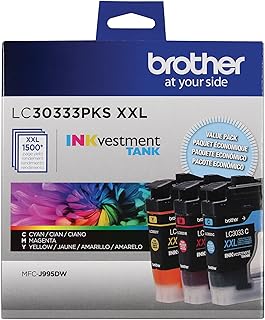 Оригинальные картриджи Brother LC30333PKS (3 шт.) — сверхвысокопроизводительные цветные картриджи с ионными резервуарами; в комплект входят по одному картриджу голубого, пурпурного и желтого цветов, ресурс до 1500 страниц на картридж, LC3033.