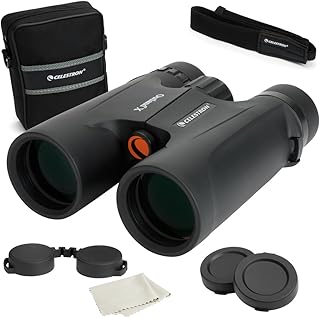 Бинокль Celestron Outland X 8x42 – идеально подходит для наблюдения за птицами и активного отдыха на природе – объективы 42 мм – широкое поле зрения 7° – призмы BaK-4 – многослойное просветление – водонепроницаемый и защищенный от запотевания
