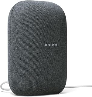 Беспроводная Bluetooth-колонка Google Audio — потоковая передача музыки, мощный звук, встроенный голосовой помощник, подключение по Wi-Fi и Bluetooth, управление умным домом, стереосопряжение (угольно-черный цвет)