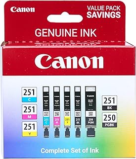 Canon PGI-250/CLI-251, набор из 5 цветных фотоаппаратов (Amazon Pack).