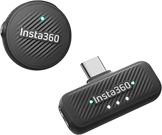 Беспроводной микрофон Insta360 Mic Air (1 передатчик + 1 приемник), шумоподавление, радиус действия 300 м, для iPhone/Android/PC/Mac с разъемом USB-C, видеоблогов и стриминга.