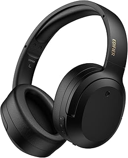 Наушники Edifier W820NB Plus Hybrid с активным шумоподавлением - кодек LDAC - Hi-Res Audio, беспроводные и проводные - быстрая зарядка - 49 часов воспроизведения - накладные Bluetooth V5.2 - черные