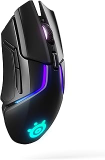 Игровая беспроводная мышь SteelSeries Rival 650 Quantum — быстрая зарядка, двойной сенсор 12 000 CPI, 256 вариантов регулировки веса, 8-зонная RGB-подсветка.