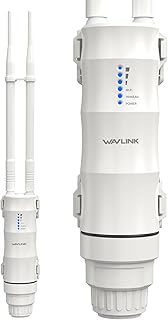 WAVLINK AC600 — уличный всепогодный расширитель Wi-Fi/точка доступа дальнего действия с пассивным PoE, двухдиапазонный 5G+2.4G, 2 всенаправленные антенны 7 дБи, поддерживает режимы маршрутизатора/точки доступа/ретранслятора/WISP.