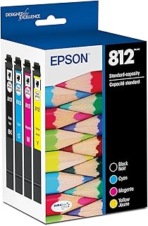 Комплект из 812 картриджей EPSON DURABrite Ultra стандартной емкости (черный и цветной) (T812120-BCS) совместим с моделями WorkForce Pro WF-7310, WF-7820, WF-7840, WorkForce EC-C7000.