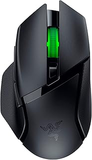 Игровая беспроводная мышь Razer Basilisk V3 X HyperSpeed ​​с возможностью индивидуальной настройки: механические переключатели Gen-2-5G, усовершенствованный оптический сенсор 18K, RGB-подсветка Chroma, 9 программируемых элементов управления, батарея на 535 часов, классический черный цвет.