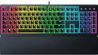 Игровая клавиатура Razer Ornata V3: низкопрофильные клавиши, механические мембранные переключатели, колпачки клавиш с УФ-покрытием, мультимедийные клавиши с подсветкой, 10-зонная RGB-подсветка, защита от проливания жидкости, магнитная подставка для запястий, функция Snap Tap.