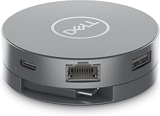 Многопортовый USB-C адаптер Dell 7-в-1 - DA310-2. Порты USB-A, 1 USB-C, 1 HDMI, 1 DisplayPort, 1 VGA и 1 RJ-45, четкое разрешение 4K при 60 Гц, сверхскоростная передача данных, легкий и портативный.