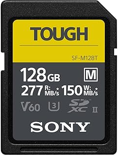Карта памяти Sony TOUGH-M серии SDXC UHS-II 128 ГБ, V60, CL10, U3, максимальная скорость передачи данных: 277 МБ/с, скорость записи: 150 МБ/с (SF-M128T/T1)
