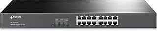 TP-Link TL-SG1016 | 16-портовый гигабитный Ethernet-коммутатор | Подключение и использование без установки драйверов | Прочный металлический корпус, экранированные порты, установка в стойку, безвентиляторный, черный | 3-летняя гарантия производителя | Неуправляемый