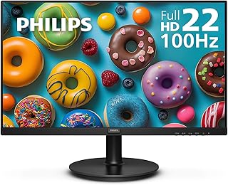 Тонкий 22-дюймовый монитор Philips Full HD (1920 x 1080), частота обновления 100 Гц, VESA, HDMI x1, VGA x1, режим LowBlue, Adaptive Sync, 4-летняя расширенная гарантия на замену, 221V8LB