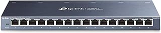 TP-Link 16-портовый гигабитный сетевой коммутатор Ethernet, настольный/настенный, безвентиляторный, прочный металлический корпус с экранированными портами, оптимизация трафика, неуправляемый (TL-SG116)