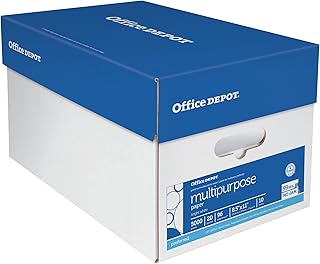 Бумага для копирования Office Depot Extra Bright, 8 1/2 дюйма x 11 дюймов, 20 фунтов, яркость 90, упаковка из 10 пачек.
