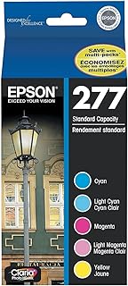 Набор из 5 цветных картриджей EPSON 277 Claria Photo HD стандартной емкости (T277920-S) совместим с принтерами Expression Photo XP-850, XP-860, XP-950, XP-960, XP-970.