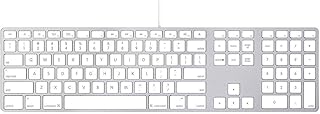Проводная клавиатура Apple с цифровой панелью, совместимая с Mac OS X версии 10.6.8 и более поздними версиями (MB110LL/B) (восстановленная).