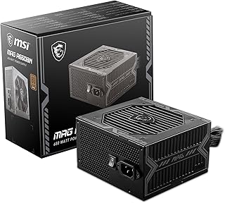 Блок питания MSI MAG A650BN для игр — сертифицирован по стандарту 80 Plus Bronze, 650 Вт — компактный размер — ATX.