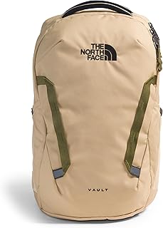 Рюкзак для ноутбука The North Face Vault Everyday | Дорожная сумка для поездок на работу с водоотталкивающим покрытием, вместительное основное отделение, цвет хаки/черный TNF, один размер