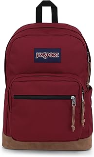 Рюкзак JanSport Right Pack — прочный рюкзак для однодневных походов с мягким отделением для 15-дюймового ноутбука, вместительным основным отделением и встроенным карманом для бутылки с водой — рыжевато-красный.