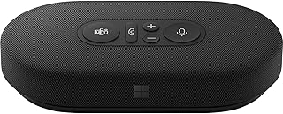 Современная USB-C колонка Microsoft, сертифицированная для Microsoft Teams, компактная двухполосная стереоколонка, управление вызовами, микрофон с шумоподавлением. Проводное подключение USB-C, черный цвет.