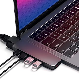 Адаптер-концентратор Satechi Type-C Pro с Ethernet — 4K HDMI, USB-C PD, Gigabit Ethernet, USB 3.0, слот для карты Micro SD — для MacBook Pro/Air M2/M1 (космический серый)