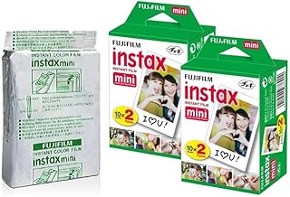 Пленка для моментальных фотоаппаратов Fujifilm Instax Mini — запечатлейте воспоминания в любое время и в любом месте с помощью салфетки из микрофибры Sunhine Photo для чистки... (5 штук в упаковке (всего 50 снимков))