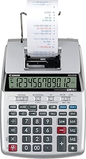 Калькулятор для принтера Canon P23-DHV-3 с функцией двойной проверки, расчетом налогов и конвертацией валют.