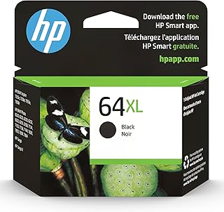 Черный картридж HP 64XL повышенной емкости для принтеров HP | Совместим с принтерами серий: ENVY Inspire 7950e; ENVY Photo 6200, 7100, 7800; Tango | Подходит для программы Instant Ink | N9J92AN