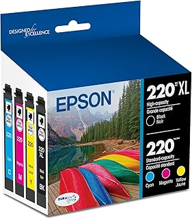 Комплект из 220 картриджей EPSON DURABrite Ultra Ink высокой емкости (черный и стандартный цвет) совместим с моделями WorkForce WF-2630, WF-2650, WF-2660, WF-2750, WF-2760, Expression XP-320, XP-420, XP-424.