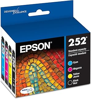 Комплект из двух картриджей EPSON 252 DURABrite Ultra стандартной емкости (черный и цветной) (T252120-BCS) совместим с моделями WorkForce WF-3620, WF-3640, WF-7110, WF-7610, WF-7620, WF-7710, WF-7720, WF-7210.