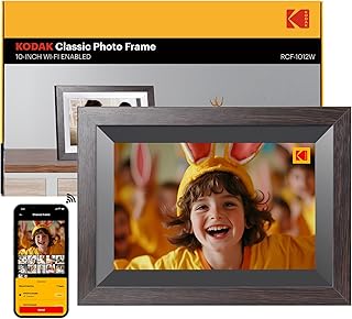 Цифровая фоторамка KODAK 10,1 дюйма с Wi-Fi и 32 ГБ памяти, умная электронная фоторамка с сенсорным IPS-экраном 1280x800, автоматическим поворотом, возможностью мгновенного обмена моментами. Подарки для женщин, на День матери и Рождество.