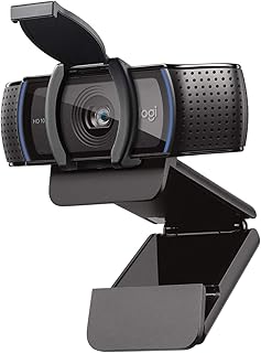 Веб-камера Logitech C920S HD Pro, Full HD 1080p/30fps, видеозвонки, чистый стереозвук, коррекция освещения, защитная шторка, совместима со Skype, Zoom, FaceTime, Hangouts, ПК/Mac/ноутбук/планшет/Xbox — черная.