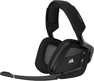 Беспроводная игровая гарнитура CORSAIR VOID RGB ELITE – объемный звук 7.1 – всенаправленный микрофон – амбушюры из микрофибры – радиус действия до 12 метров – совместимость с iCUE – ПК, Mac, PS5, PS4 – цвет карбон