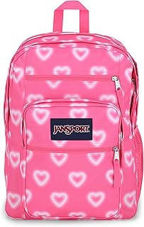 Рюкзак для ноутбука JanSport - сумка для компьютера с 2 отделениями, эргономичными плечевыми ремнями, отделением для ноутбука 15 дюймов, ручкой для переноски - рюкзак для книг - розовый цвет Happy Hearts