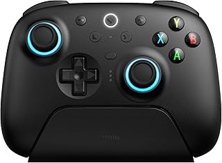 Беспроводной контроллер 8BitDo Ultimate 2 для Windows и Android, игровой контроллер с джойстиками TMR, переключаемыми триггерами на основе эффекта Холла/тактильными триггерами, RGB-подсветкой Fire Ring, беспроводная технология 8Speed, черный.
