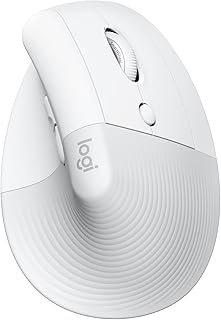 Беспроводная вертикальная эргономичная мышь Logitech Lift для Mac, Bluetooth, бесшумные щелчки, бесшумное колесико Smartwheel, 4 настраиваемые кнопки, для macOS/iPadOS/MacBook Pro/Macbook Air/iMac/iPad - белый цвет.