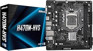 Материнская плата ASRock H470M-HVS Micro-ATX: процессор Intel 10-го поколения LGA1200, оперативная память DDR4 2933 МГц, HDMI/D-Sub, 4 порта SATA3, 4 порта USB 3.2 Gen1, аудиочип Realtek ALC897