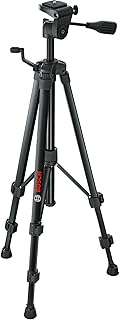 Компактный штатив BOSCH BT 150 с регулируемой высотой для использования с линейными лазерами, точечными лазерами и лазерными дальномерами.
