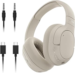 Наушники Belkin SoundForm Isolate Bluetooth Over-Ear Headphones — гибридные наушники с активным шумоподавлением — беспроводные, с 60 часами воспроизведения, быстрой зарядкой и амбушюрами CloudCushion, идеально подходят для путешествий, дома или офиса — песочный цвет.
