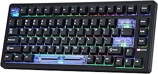Игровая клавиатура EPOMAKER HE80 с датчиком Холла, 8K опроса и 32K сканирования, с мягким покрытием, DKS, SOCD, возможностью горячей замены клавиатур, RGB-подсветкой, проводная игровая клавиатура для ПК и Mac (черная)
