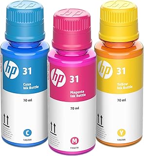 Набор из 3 флаконов чернил HP: голубой, пурпурный, желтый | Совместимость с системами Smart Tank серий 5000, 6000, 7000; Smart Tank Plus серий 500, 600 | 9C228AN | Упаковка может отличаться